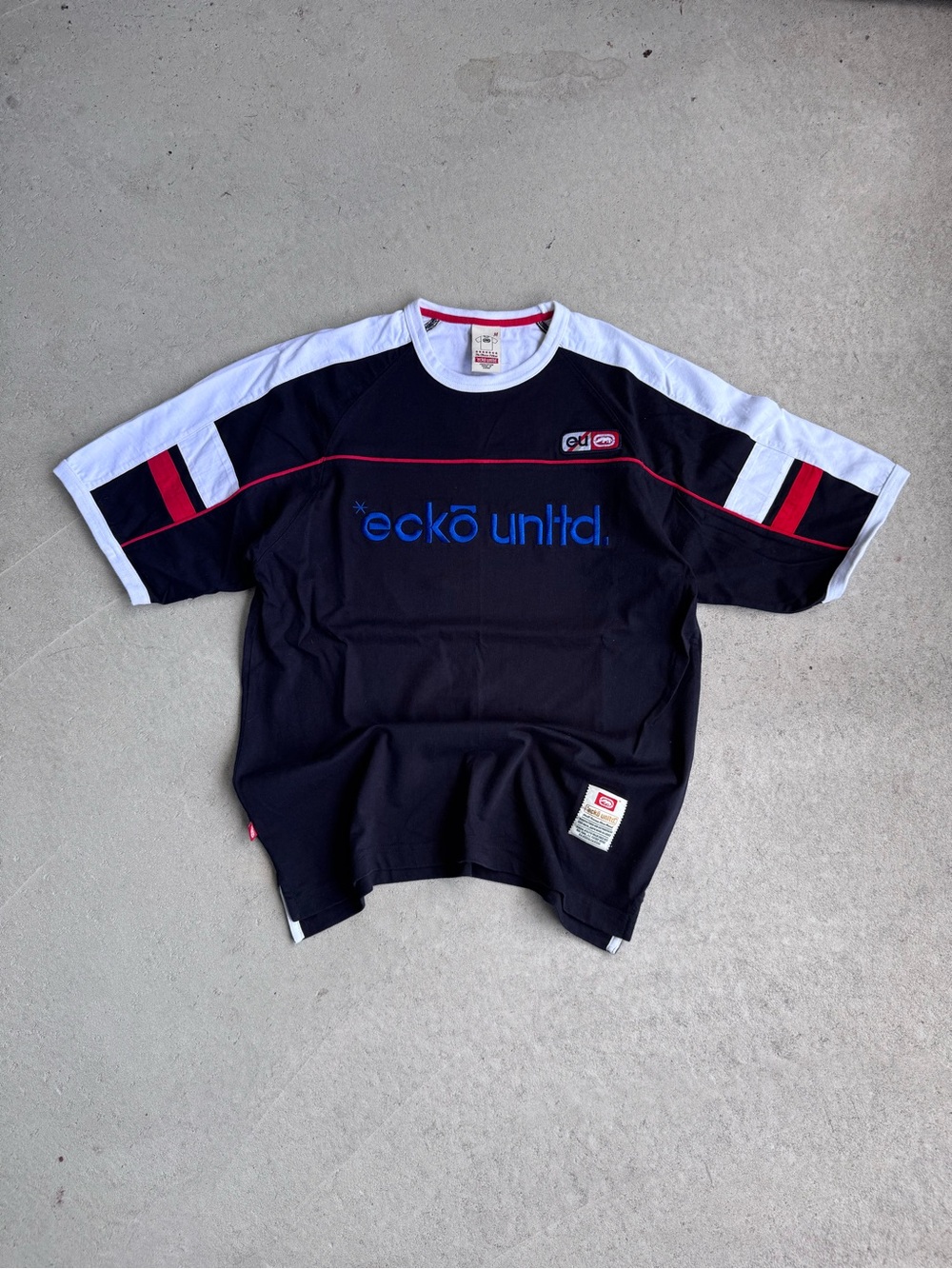 Ecko Unlimited Black, White & Red Short Sleeve Logo Tee
